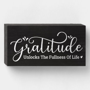 Gratitude Wooden Box Sign