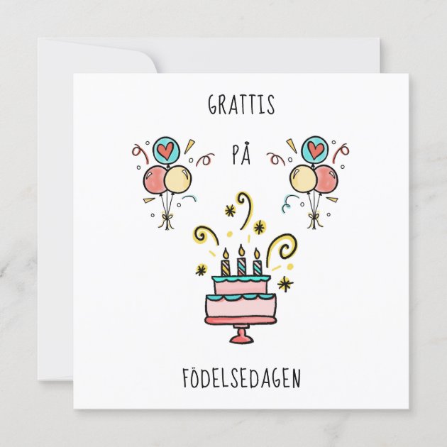 Grattis På Födelsedagen | Happy Birthday Card | Zazzle