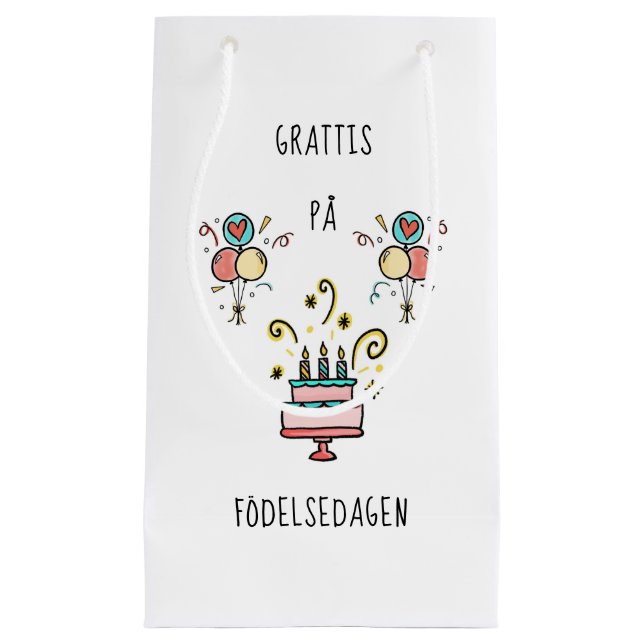 Grattis på födelsedagen | Happy Birthday Small Gift Bag (Front)