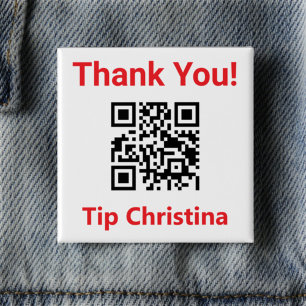 Gratuities. Request a Tip. Staff Tip QR Code on a Button