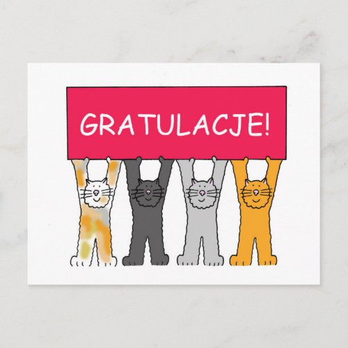 Gratulacje Congratulations in Polish Postcard