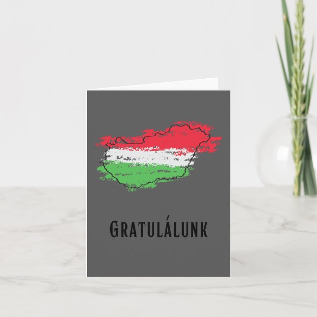 Gratulálunk, congratulations in Hungarian  Card (Front)