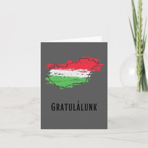 Gratullunk congratulations in Hungarian  Card