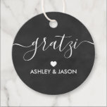 Gratzi Gift Tag, Wedding Thank You Tag, Chalkboard Favor Tags<br><div class="desc">These are the perfect little gift tags. You can customize front and back text.</div>