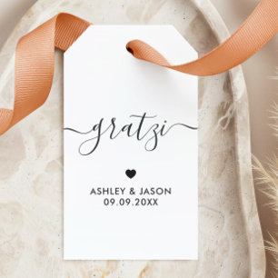Gratzi Gift Tag, Wedding Thank You Tags, Kraft  Tags