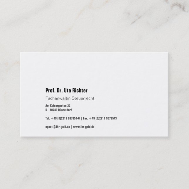 grau schwarz rosa Visitenkarte Business Card (Front)
