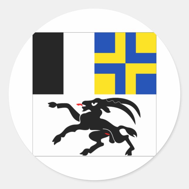 Graubuenden Flag Classic Round Sticker (Front)