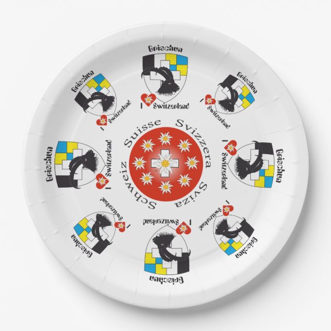 Graubünden Switzerland Paper Plates (Front)