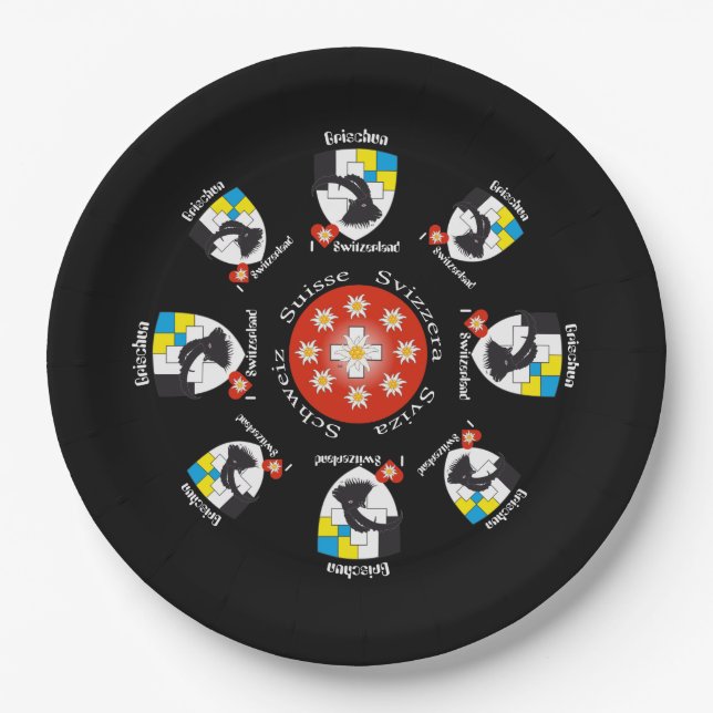 Graubünden Switzerland Paper Plates (Front)