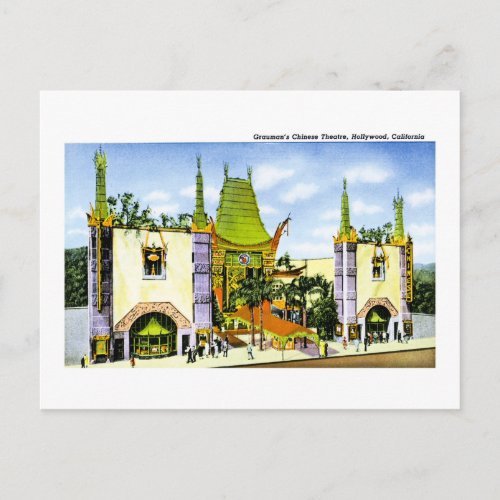 Graumans Chinese Theater  Hollywood Postcard