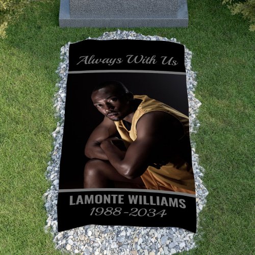 Grave Blanket Always With Us Custom Photo Funeral Banner