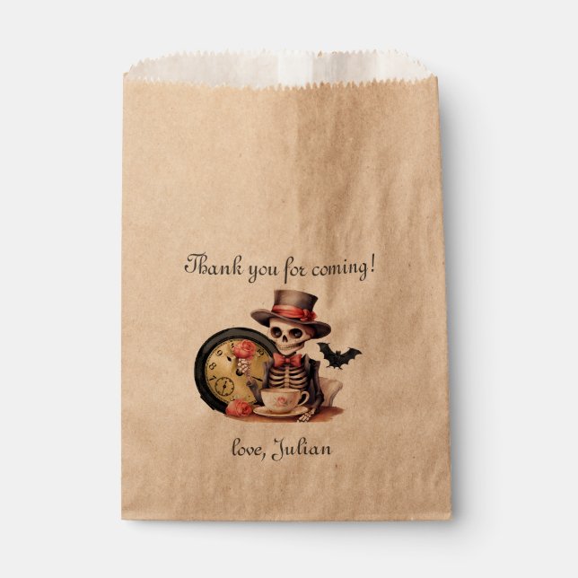 Grave Mistake Gothic Skeleton Halloween Baby Bday Favor Bag (Front)