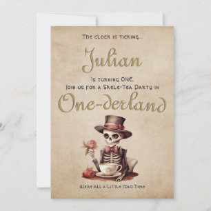 Grave Mistake Gothic Skeleton Halloween Baby Bday Invitation