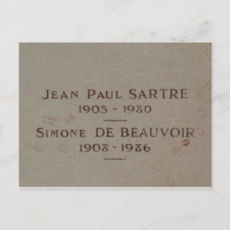 Grave of Simone de Beauvoir and Jean-Paul Sartre Postcard