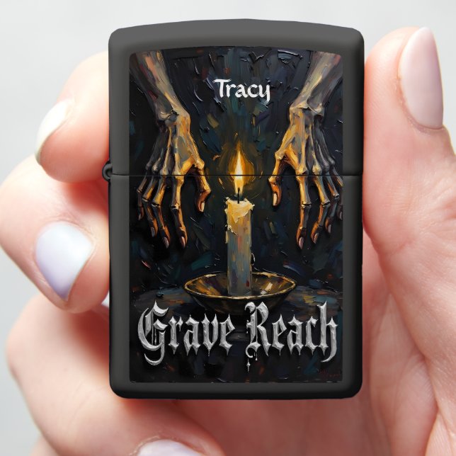 Grave Reach Skeletal Séance Zippo Lighter (In Hand)