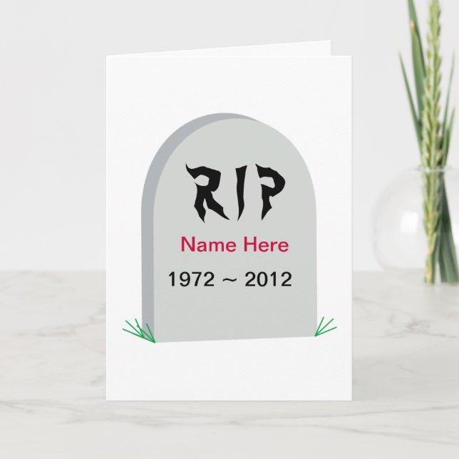Grave RIP Over The Hill Birthday Card (Front)