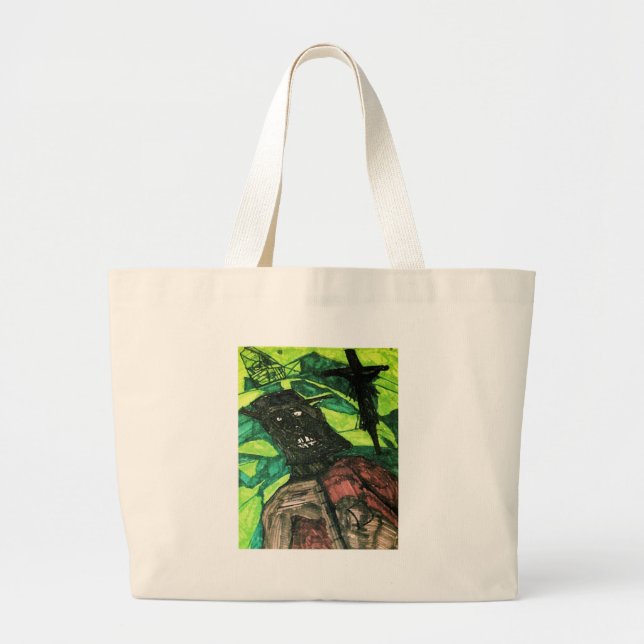 grave robber ink large tote bag (Front)