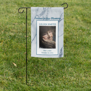 Grave Site Blue Marble Look Memorial Garden Flag