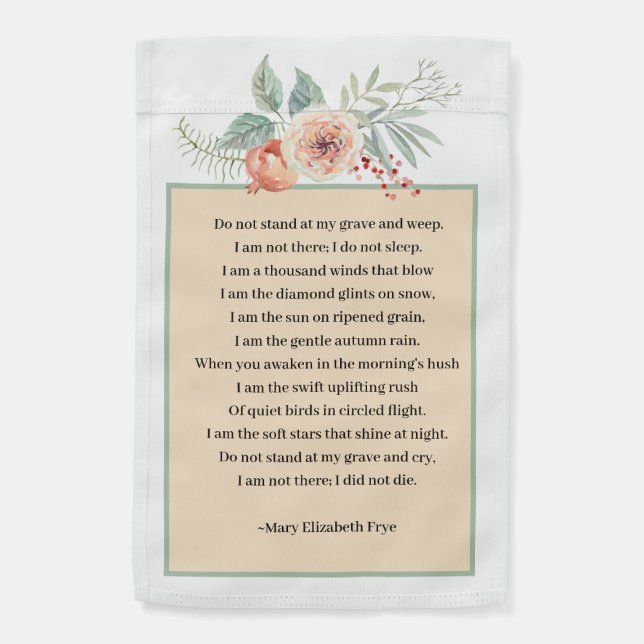 Grave Site| Floral Photo  Memorial Sayinng Garden Flag (Back)