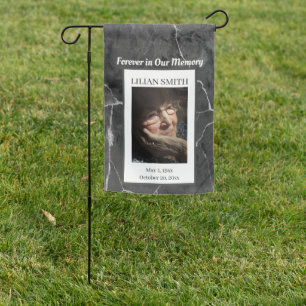 Grave Site Marble Look Forever Memorial Garden Flag