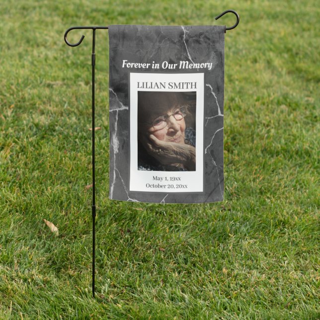 Grave Site| Marble Look | Forever | Memorial Garden Flag (In SItu)