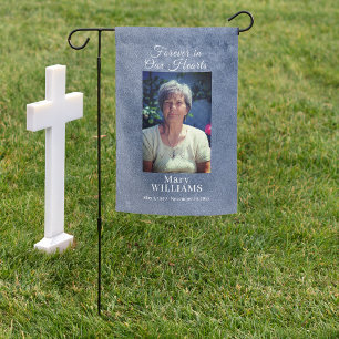 Grave Site Memorial Photo Blue Marble Garden Flag
