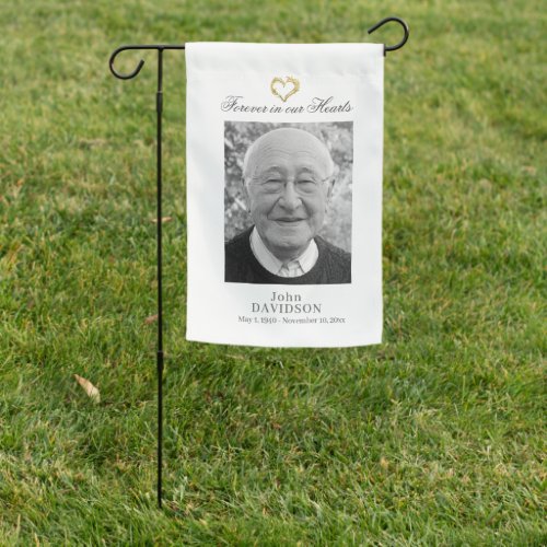 Grave Site Memorial Photo Forever in our Hearts Garden Flag