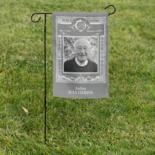Grave Site Memorial Photo Grey Garden Flag