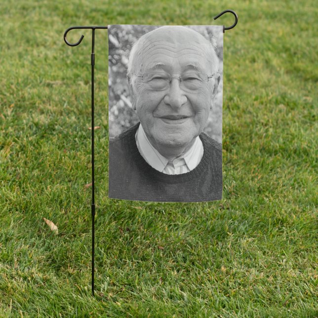 Grave Site Memorial Photo with Family Names Garden Flag (In SItu)