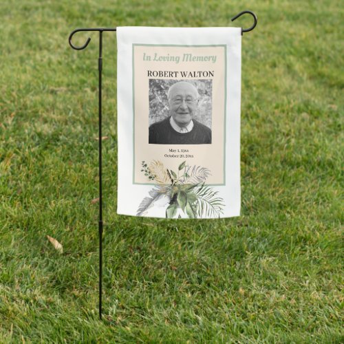 Grave Site Tropical Foliage Photo Memorial Garden Flag