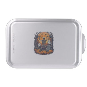 Grave Yard Gains Skeleton Lifting Barbell Hallowee Cake Pan