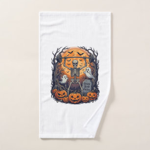 Grave Yard Gains Skeleton Lifting Barbell Hallowee Hand Towel