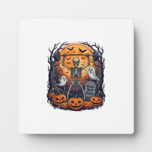 Grave Yard Gains Skeleton Lifting Barbell Hallowee Plaque