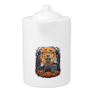 Grave Yard Gains Skeleton Lifting Barbell Hallowee Teapot