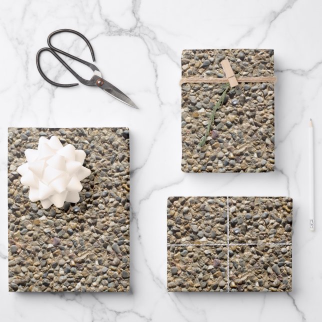 Gravel and Sand Rock Nature Photography Wrapping Paper Sheets (Front)
