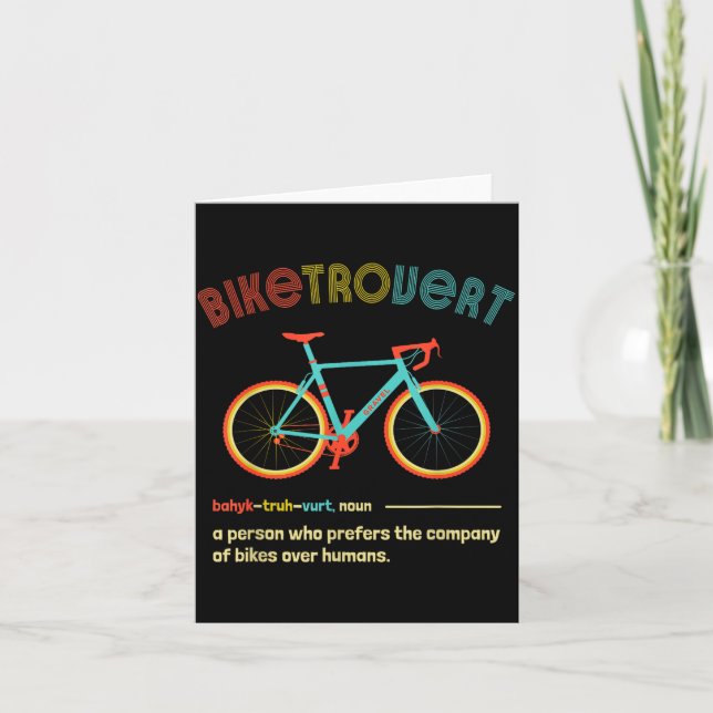 Gravel Bike Biketrovert Funny Cycling Quote Introv Card (Front)