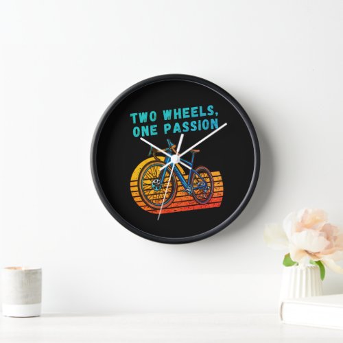 Gravel bike wall clock _ Two wheels one passion