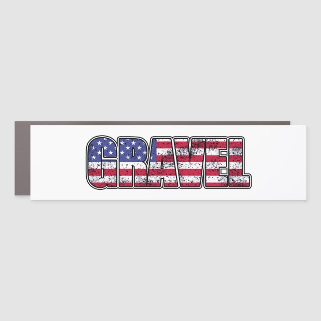 Gravel Cycling American Flag Car Magnet (Front)