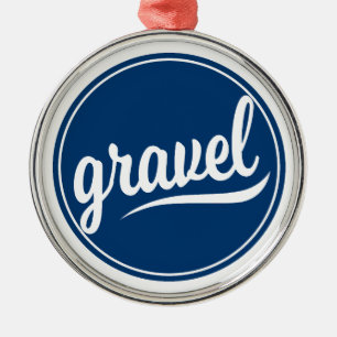 Gravel Cycling Blue Logo Metal Ornament