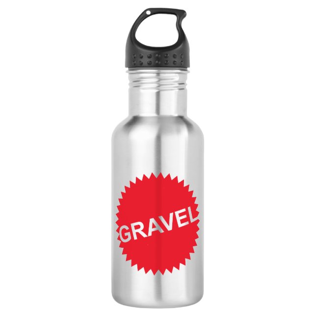 Gravel Cycling Red Logo Stainless Steel Water Bottle (Front)