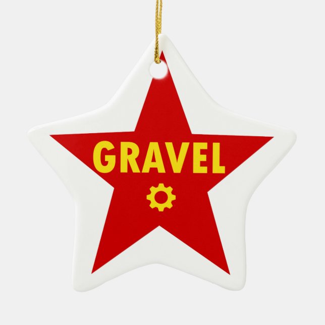Gravel Cycling Star Ceramic Ornament (Front)