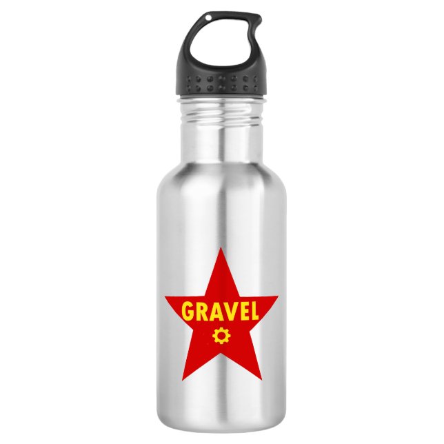Gravel Cycling Star Stainless Steel Water Bottle (Front)