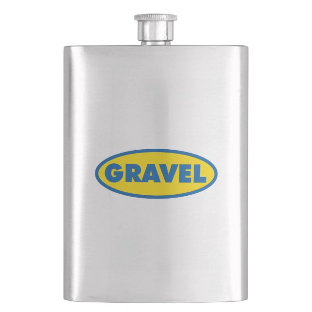 Gravel Cycling Yellow Logo Flask (Front)