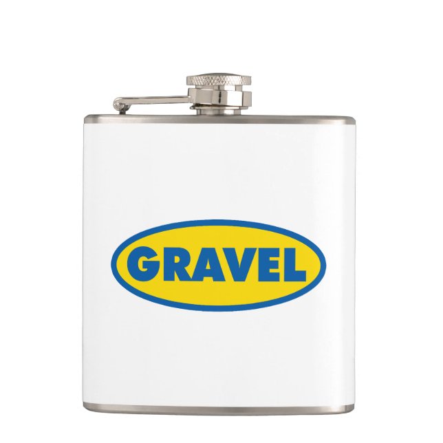 Gravel Cycling Yellow Logo Flask (Front)
