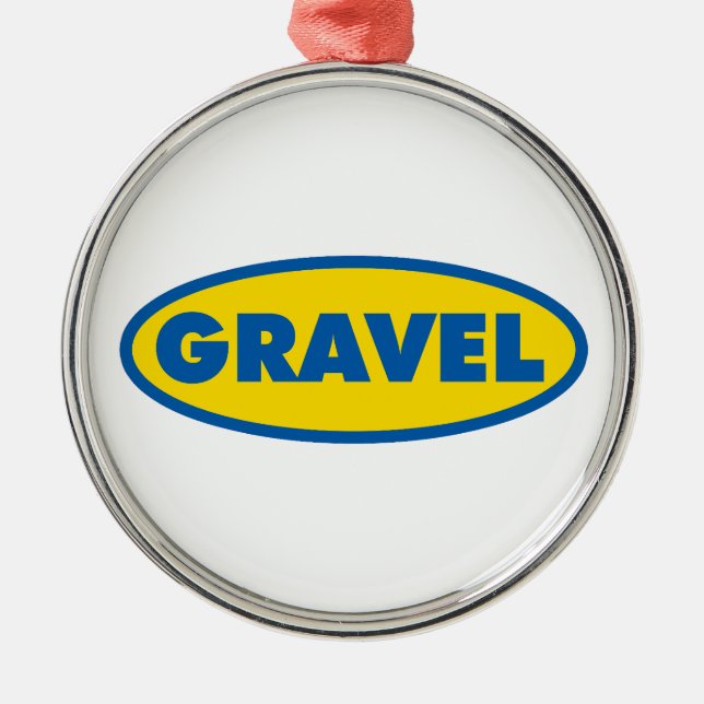 Gravel Cycling Yellow Logo Metal Ornament (Front)