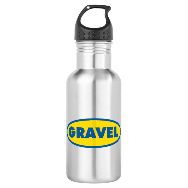 Gravel Cycling Yellow Logo Stainless Steel Water Bottle (Front)