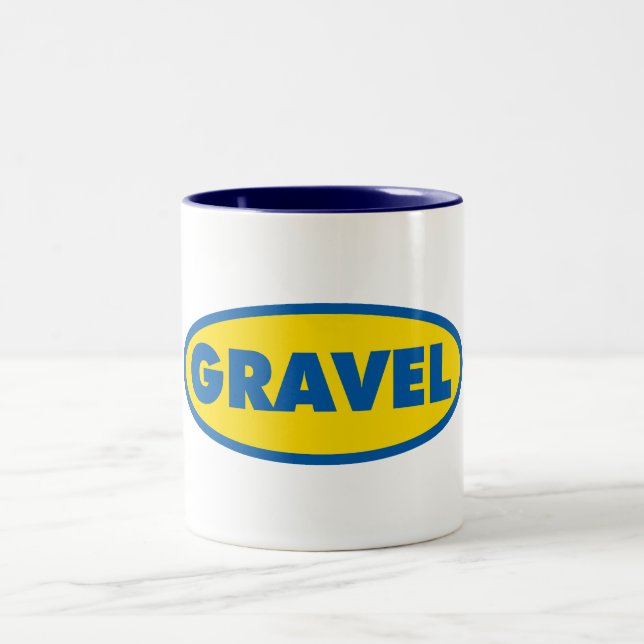 Gravel Cycling Yellow Logo Two-Tone Coffee Mug (Center)