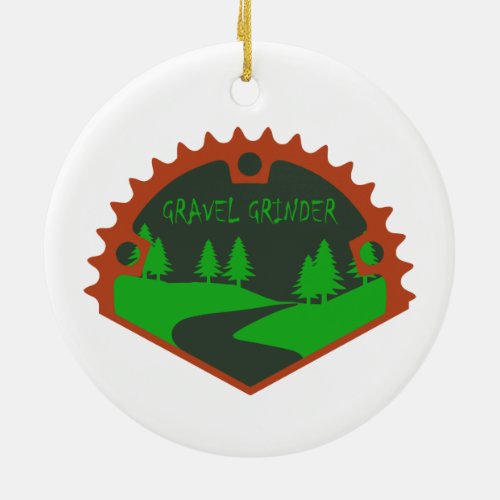 Gravel Grinder Ceramic Ornament