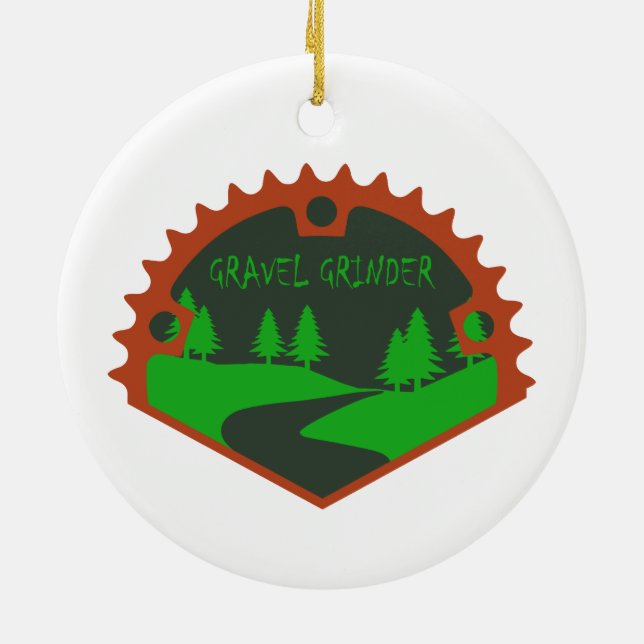 Gravel Grinder Ceramic Ornament (Back)