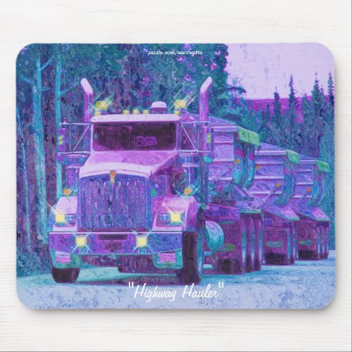 Gravel Hauling Truck Highway Driving Art Mousepad
